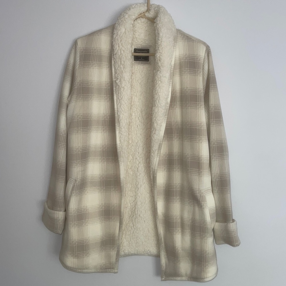 Abercrombie & Fitch Sherpa Lined Fleece Cardigan